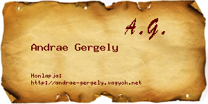 Andrae Gergely névjegykártya